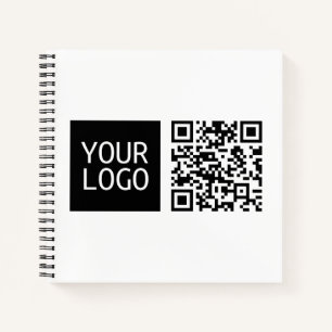 Bearbeitbarer QR-Code & Ihr Firmenlogo oder Bild Notizbuch
