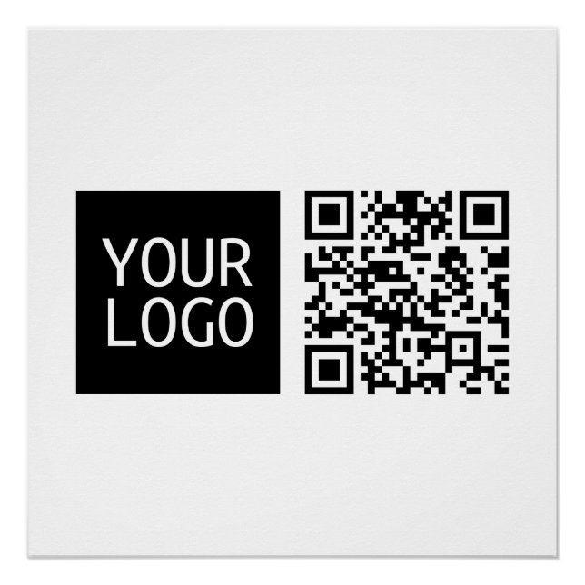 Bearbeitbarer QR-Code & Ihr Firmenlogo oder Bild Poster (Vorderseite)