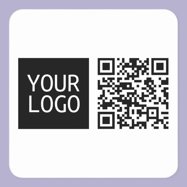 Bearbeitbarer QR-Code & Ihr Firmenlogo oder Bild Quadratischer Aufkleber (Von Creator hochgeladen)