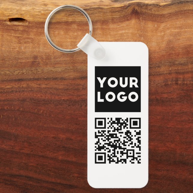 Bearbeitbarer QR-Code & Ihr Firmenlogo oder Bild Schlüsselanhänger (Vorderseite)