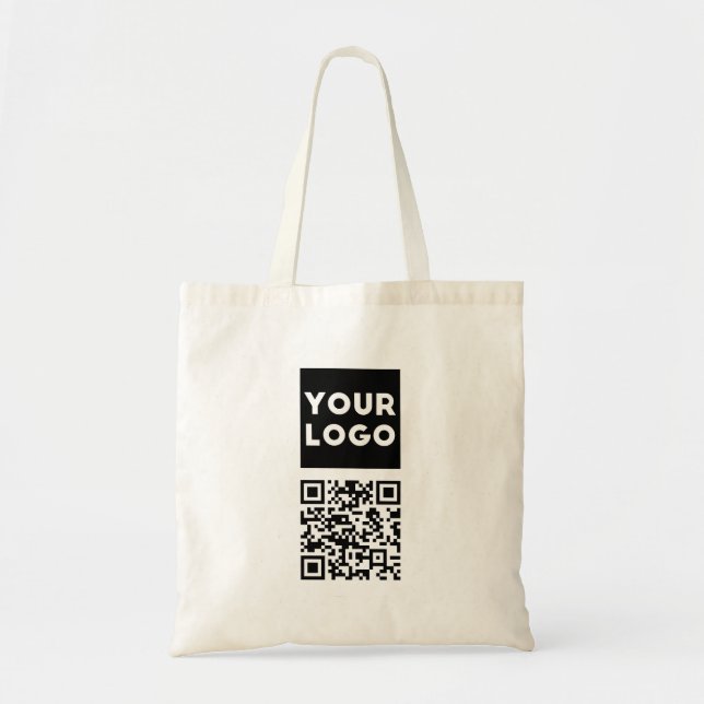 Bearbeitbarer QR-Code & Ihr Firmenlogo oder Bild Tragetasche (Vorne)