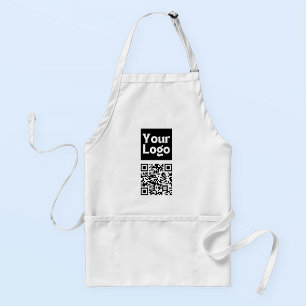 Bearbeitbarer QR-Code & Ihr Geschäft-Logo oder Bil Schürze