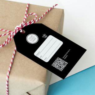 Bearbeitbarer QR-Code Schwarz Preis-Tag Geschäftsl Geschenkanhänger