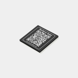 Bearbeitbarer QR-Code Schwarz & Weiß Retro Moderne Post-it Klebezettel