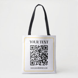 Bearbeitbarer QR-Code & Text mit gelber Goldumrand