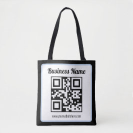 Bearbeitbarer QR-Code & Text mit hellblauem Rand