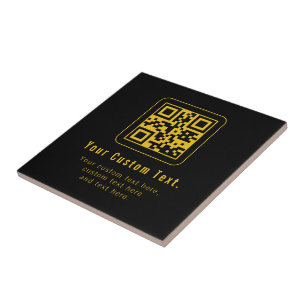 Bearbeitbarer QR-Code & Textvorlage Schwarz & Go Fliese