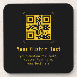 Bearbeitbarer QR-Code & Textvorlage | Schwarz & Go Getränkeuntersetzer