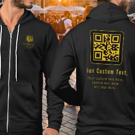 Bearbeitbarer QR-Code & Textvorlage | Schwarz & Go Hoodie