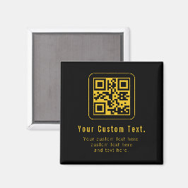 Bearbeitbarer QR-Code & Textvorlage | Schwarz & Go Magnet