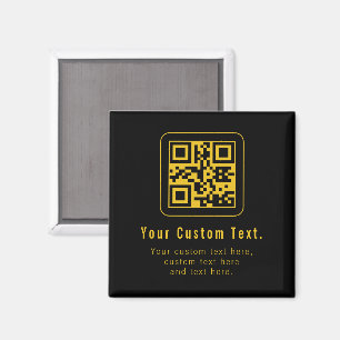 Bearbeitbarer QR-Code & Textvorlage Schwarz & Go Magnet