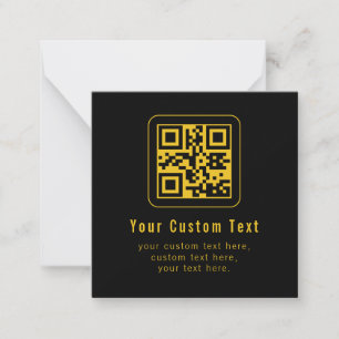 Bearbeitbarer QR-Code & Textvorlage   Schwarz & Go Mitteilungskarte