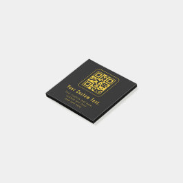 Bearbeitbarer QR-Code & Textvorlage | Schwarz & Go Post-it Klebezettel