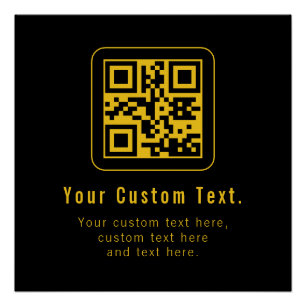 Bearbeitbarer QR-Code & Textvorlage Schwarz & Go Poster