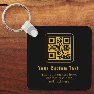 Bearbeitbarer QR-Code & Textvorlage   Schwarz & Go Schlüsselanhänger