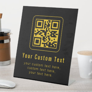 Bearbeitbarer QR-Code & Textvorlage Schwarz & Go Sockelschild
