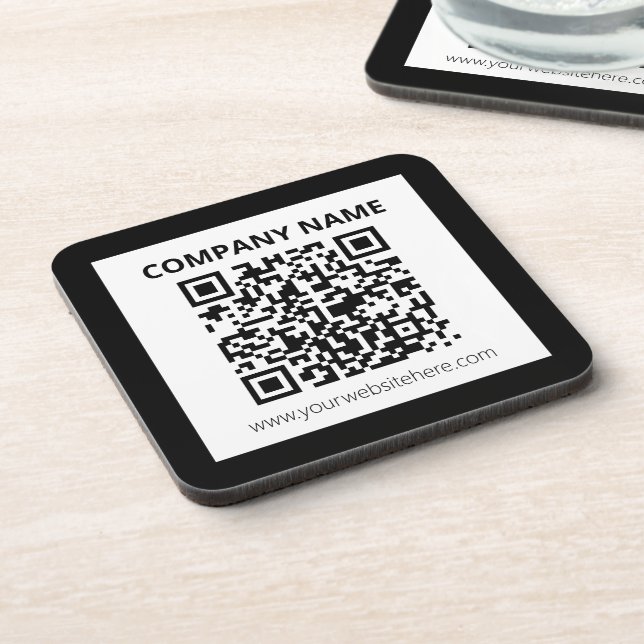 Bearbeitbarer QR-Code und einfaches anpassbares De Getränkeuntersetzer (Linke Seite)
