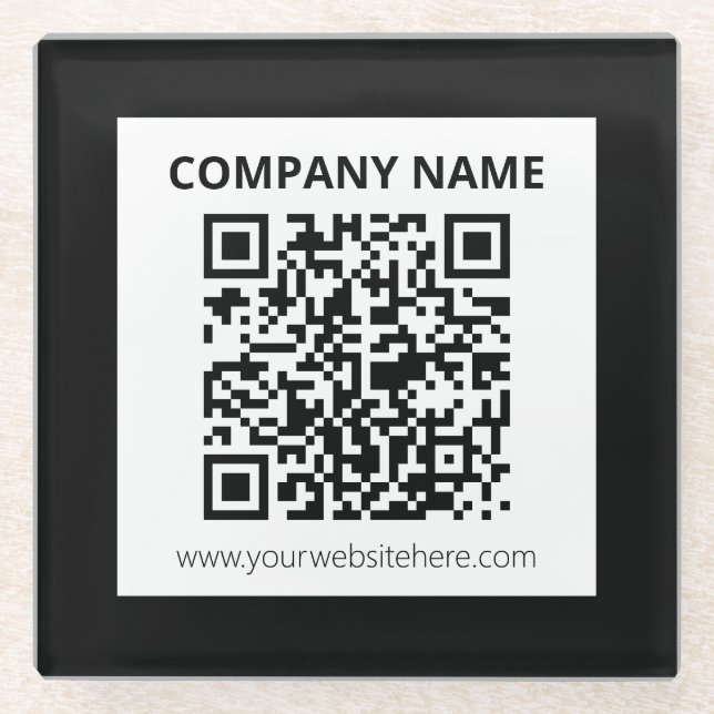 Bearbeitbarer QR-Code und einfaches anpassbares De Glasuntersetzer (Vorderseite)