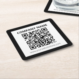 Bearbeitbarer QR-Code und einfaches anpassbares De Rechteckiger Pappuntersetzer