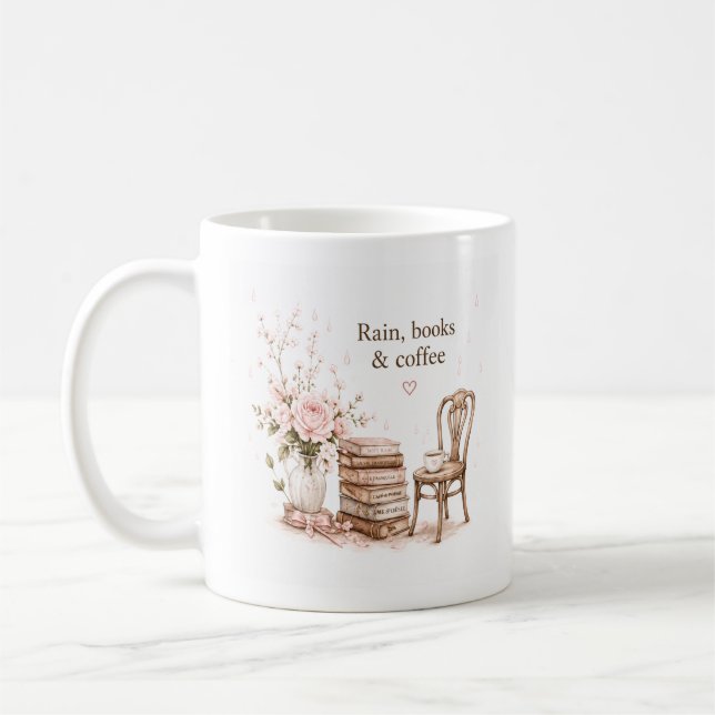 Bearbeitbarer Regen-Coffee- und Buch-Becher Kaffeetasse (Links)