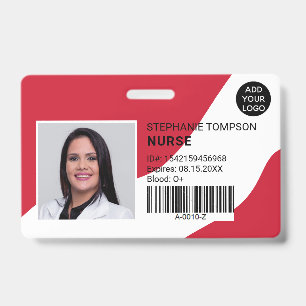 bearbeitbarer roter professioneller Krankenpfleger Ausweis