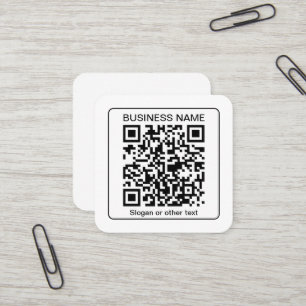 Bearbeitbarer scannbarer QR-Code + Ihr Firmenname Quadratische Visitenkarte