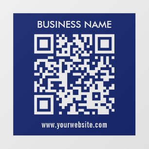 Bearbeitbarer (sofort generierter) QR-Code Navy Fensteraufkleber