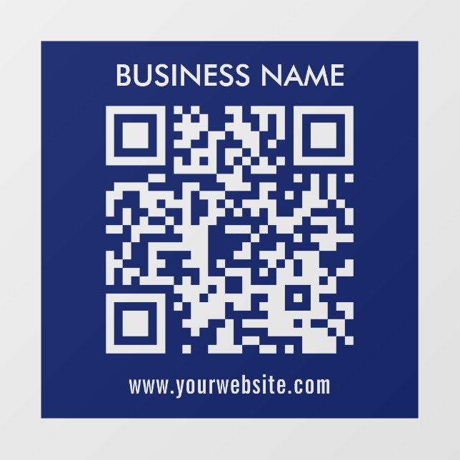 Bearbeitbarer (sofort generierter) QR-Code | Navy  Fensteraufkleber (Blatt)