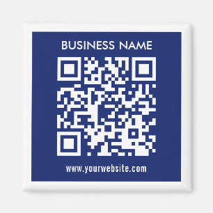 Bearbeitbarer (sofort generierter) QR-Code   Navy  Magnet