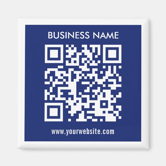 Bearbeitbarer (sofort generierter) QR-Code | Navy  Magnet (Vorne)
