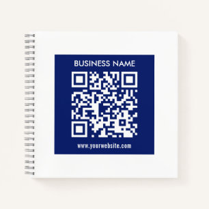 Bearbeitbarer (sofort generierter) QR-Code Navy Notizbuch
