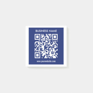 Bearbeitbarer (sofort generierter) QR-Code   Navy  Post-it Klebezettel