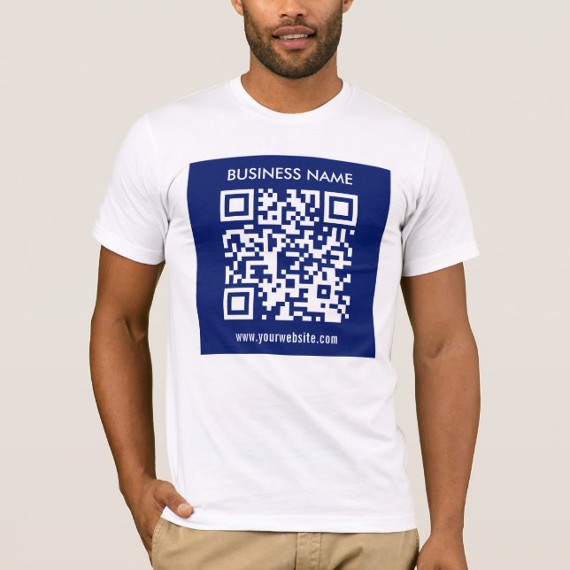 Bearbeitbarer (sofort generierter) QR-Code | Navy  T-Shirt (Vorderseite)