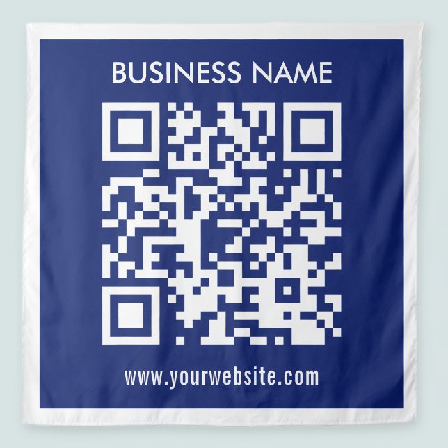 Bearbeitbarer (sofort generierter) QR-Code | Navy  Wandteppich (Von Creator hochgeladen)