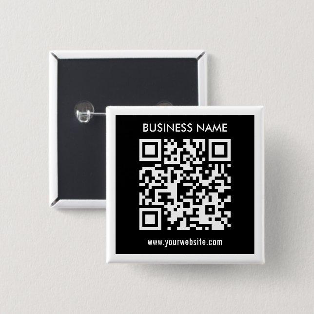 Bearbeitbarer (sofort generierter) QR-Code | Schwa Button (Vorne & Hinten)