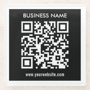 Bearbeitbarer (sofort generierter) QR-Code Schwa Glasuntersetzer