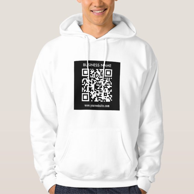 Bearbeitbarer (sofort generierter) QR-Code | Schwa Hoodie (Vorderseite)