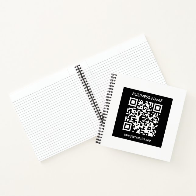 Bearbeitbarer (sofort generierter) QR-Code | Schwa Notizbuch (Innenseite)