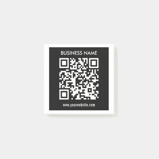 Bearbeitbarer (sofort generierter) QR-Code | Schwa Post-it Klebezettel (Vorderseite)