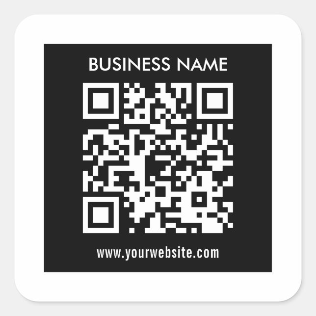 Bearbeitbarer (sofort generierter) QR-Code | Schwa Quadratischer Aufkleber (Vorderseite)