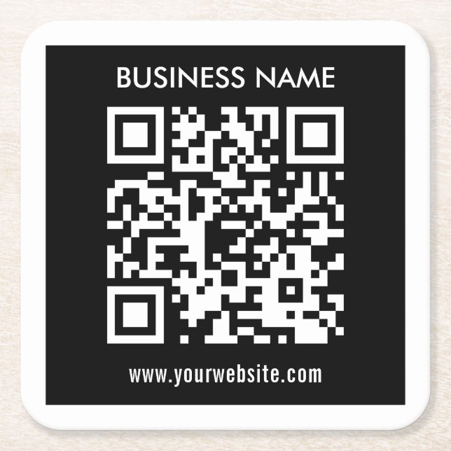 Bearbeitbarer (sofort generierter) QR-Code | Schwa Rechteckiger Pappuntersetzer (Vorderseite)