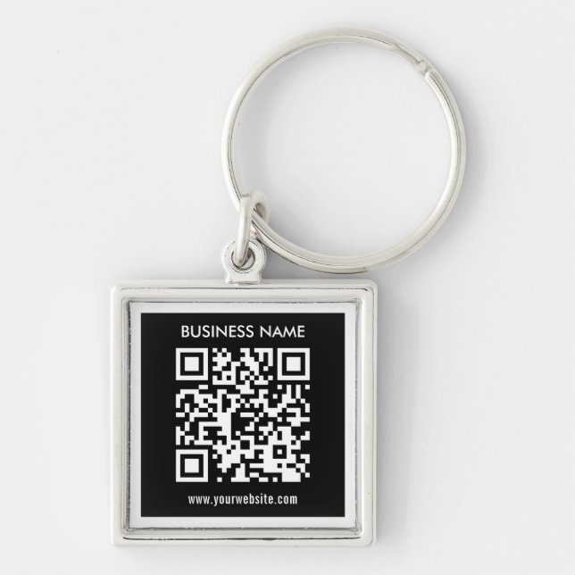 Bearbeitbarer (sofort generierter) QR-Code | Schwa Schlüsselanhänger (Vorne)