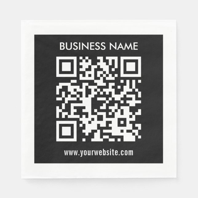 Bearbeitbarer (sofort generierter) QR-Code | Schwa Serviette (Vorderseite)