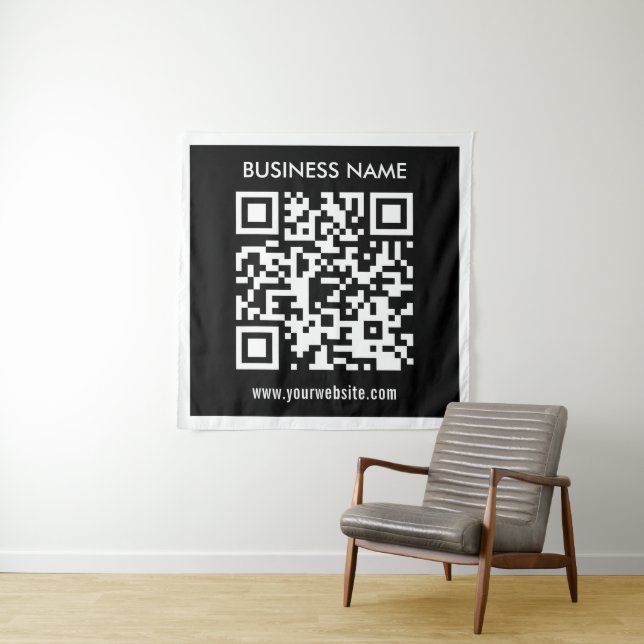 Bearbeitbarer (sofort generierter) QR-Code | Schwa Wandteppich (Beispiel)