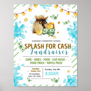 Bearbeitbarer Splash für Bargeld-Fundraiser-Flugbl Poster