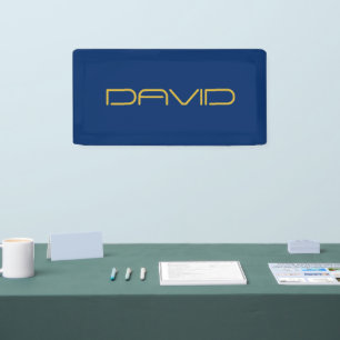 Bearbeitbarer stilvoller Text Gold & Navy Blau Banner