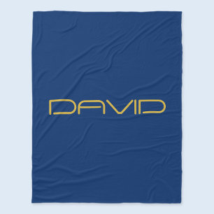 Bearbeitbarer stilvoller Text Gold & Navy Blau Fleecedecke