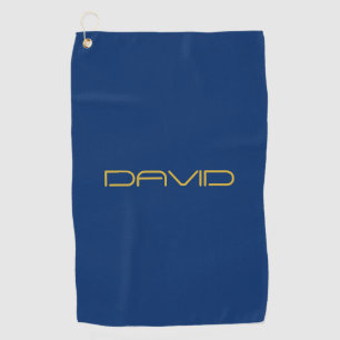 Bearbeitbarer stilvoller Text Gold & Navy Blau Golfhandtuch