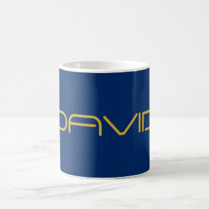 Bearbeitbarer stylischer Text   Gold und Navy Blue Kaffeetasse