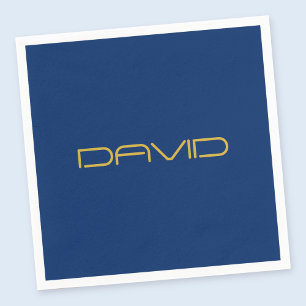 Bearbeitbarer stylischer Text Gold und Navy Blue Serviette